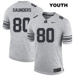 Youth NCAA Ohio State Buckeyes C.J. Saunders #80 College Stitched Authentic Nike Gray Football Jersey LD20T05EC